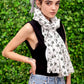 Anatomical Bird Skeleton tribal fusion bird skull print designer large cotton silk scarf | goth gift for her goth