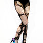 Double layered Nu goth tights torn fishnet stockings witch tights | black fishnet tights fishnet leggings | tattoo tights punk tights