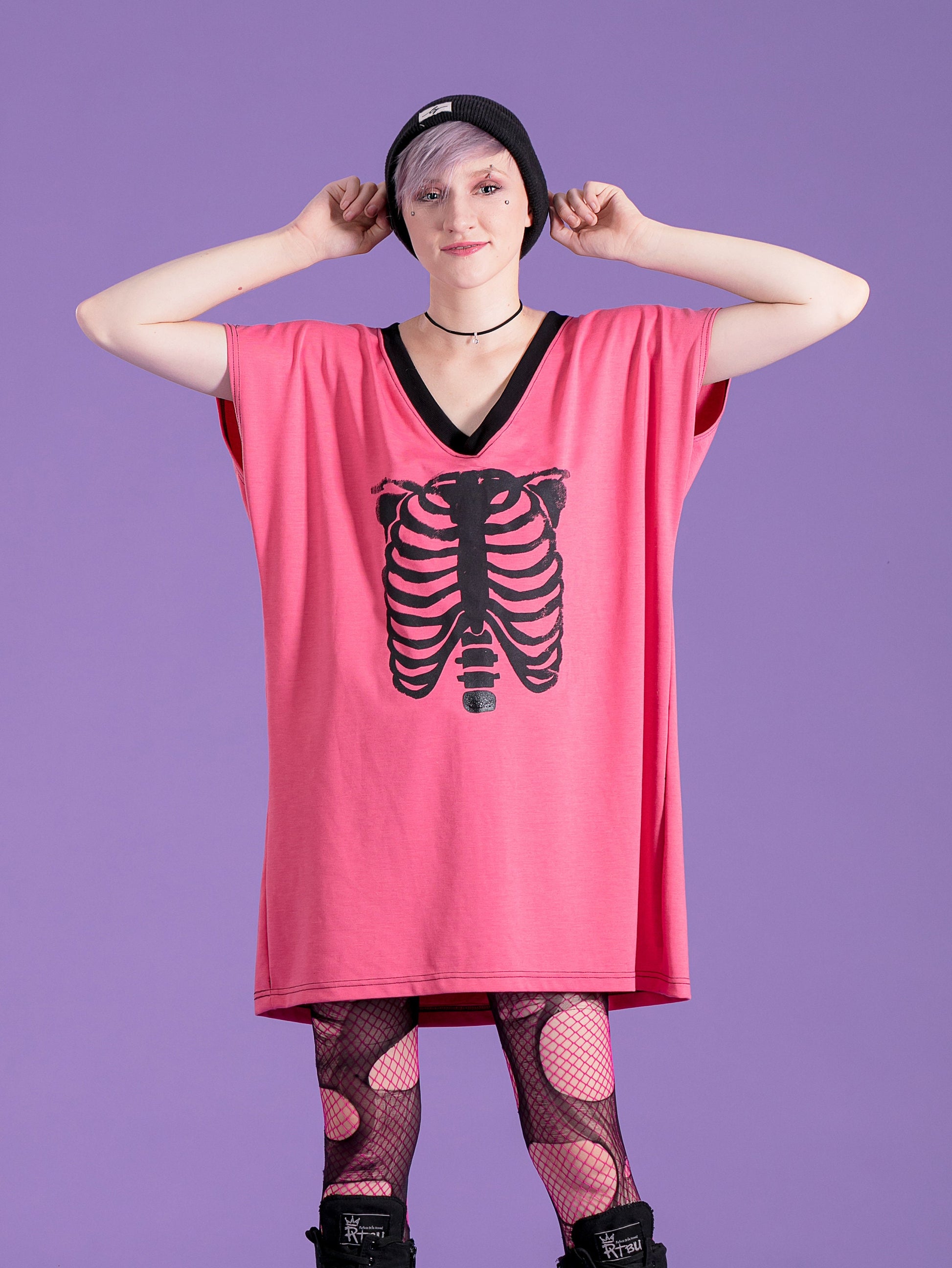 Accessorize Agoraphobix fishnet tights pink double layered tattered & torn tights fishnet leggings