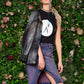 upcycled denim purple acid wash denim skirt pencil skirt with pockets | high waisted jeans skirt | sustainable clothing Size S sample sale