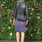 upcycled denim purple acid wash denim skirt pencil skirt with pockets | high waisted jeans skirt | sustainable clothing Size S sample sale