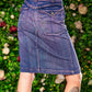 upcycled denim purple acid wash denim skirt pencil skirt with pockets | high waisted jeans skirt | sustainable clothing Size S sample sale
