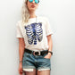 Handmade ribcage shirt Glitter skeleton shirt skeleton tshirt goth shirt | rib cage print skeleton t shirt | Unisex cyberpunk clothing