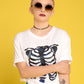 Handmade ribcage shirt Glitter skeleton shirt skeleton tshirt goth shirt | rib cage print skeleton t shirt | Unisex cyberpunk clothing