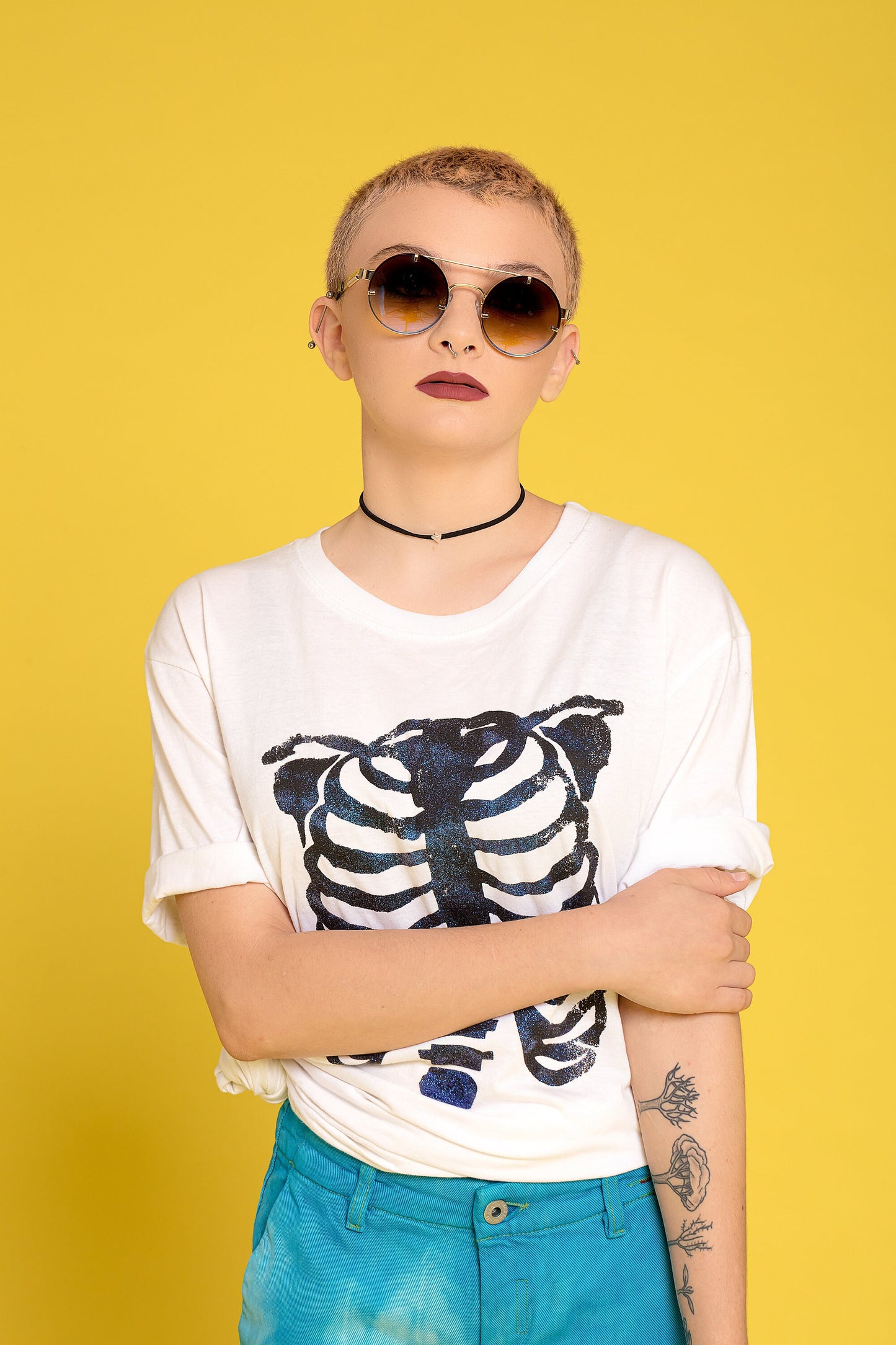 Handmade ribcage shirt Glitter skeleton shirt skeleton tshirt goth shirt | rib cage print skeleton t shirt | Unisex cyberpunk clothing