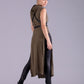 Olive green hooded tunic goth hoodie dress | post apocalyptic clothing steampunk dress | alternative clothing festival clothing
