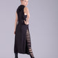 Black hooded tunic warrior dress cosplay hoodie | post apocalyptic clothing goth hoodie dress | steampunk dress alternative clothing |