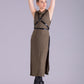 Olive green hooded tunic goth hoodie dress | post apocalyptic clothing steampunk dress | alternative clothing festival clothing