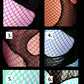 baby blue and black double layered torn fishnet stockings black fishnet tights fishnet leggings goth tights
