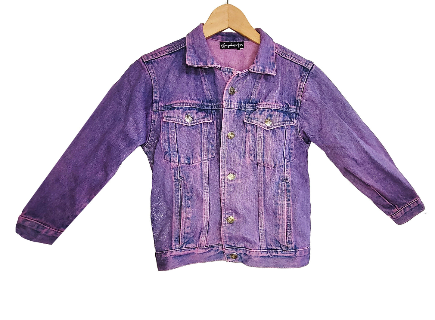 Youth glitter jacket hand painted jacket hand painted denim jacket | graffiti jacket custom denim jacket | sustainable clothing size S