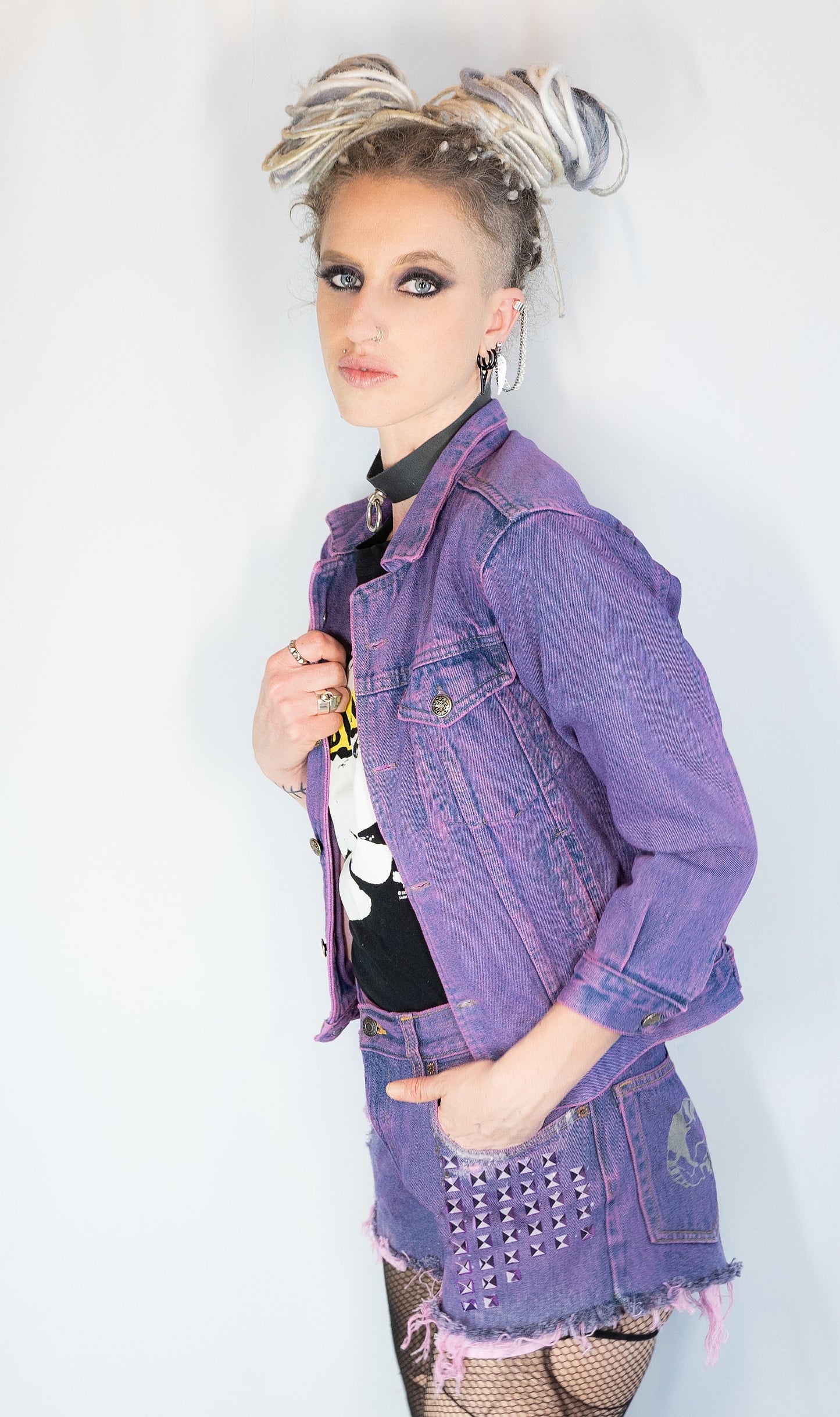 Youth glitter jacket hand painted jacket hand painted denim jacket | graffiti jacket custom denim jacket | sustainable clothing size S