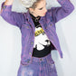Youth glitter jacket hand painted jacket hand painted denim jacket | graffiti jacket custom denim jacket | sustainable clothing size S