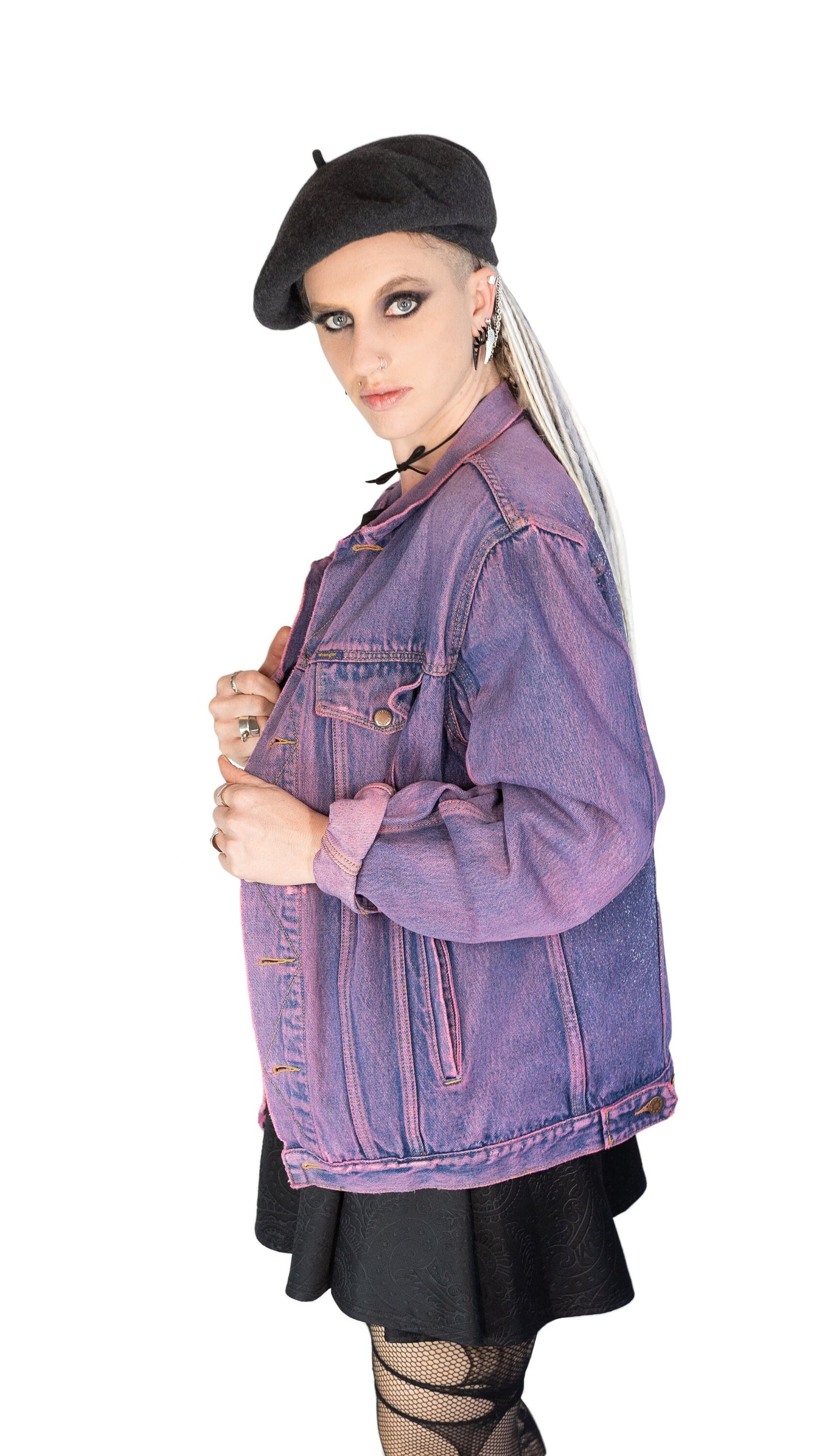Youth graffiti jacket hand painted denim jacket| hand painted jacket custom denim jacket | sustainable clothing size L