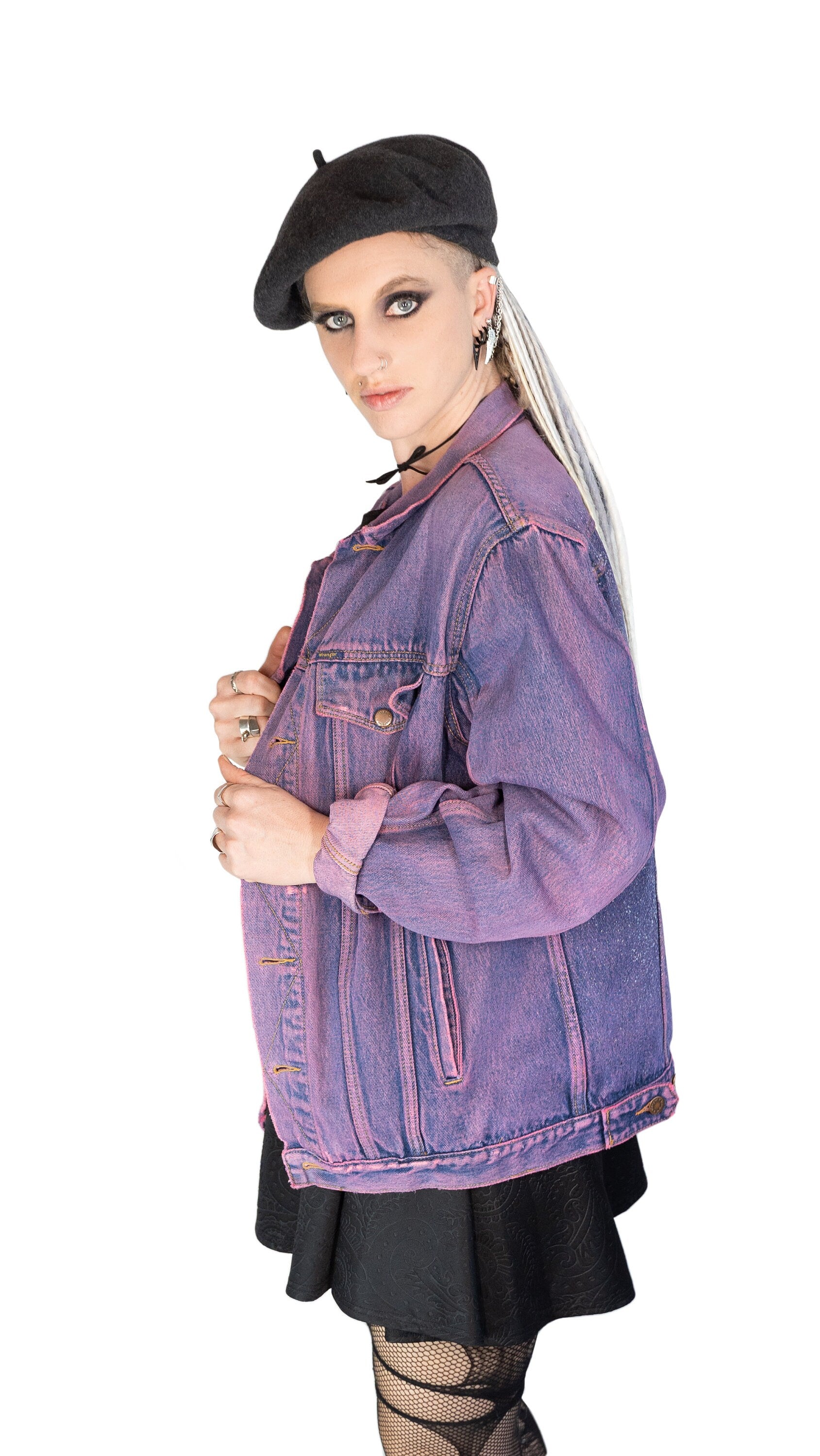Youth graffiti jacket hand painted denim jacket| hand painted jacket custom denim jacket | sustainable clothing size L