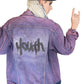 Youth graffiti jacket hand painted denim jacket| hand painted jacket custom denim jacket | sustainable clothing size L