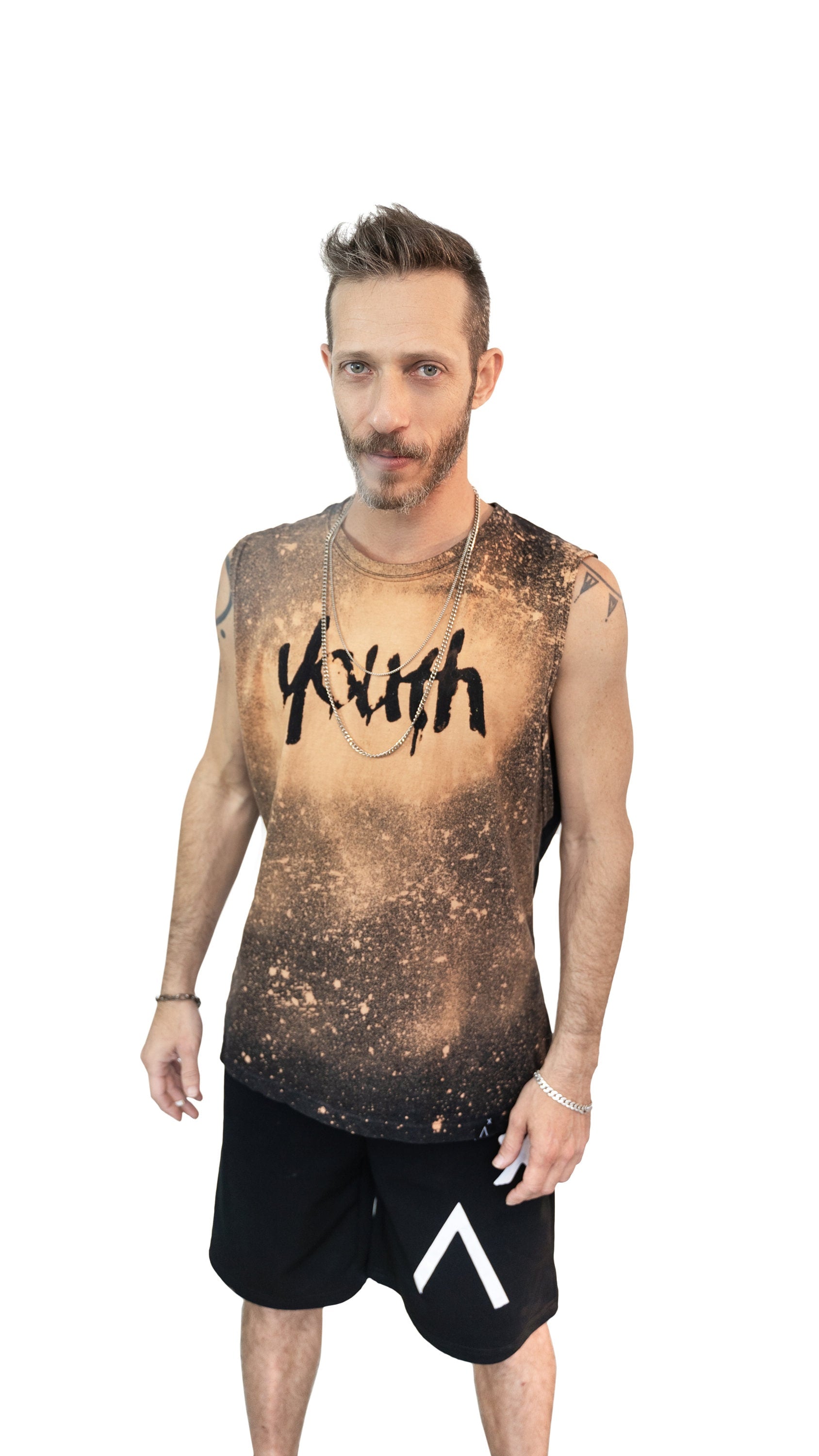 Youth bleached shirt acid wash muscle tank top | Unisex reverse tie dye paint splatter punk tank top | punk shirt grunge clothing