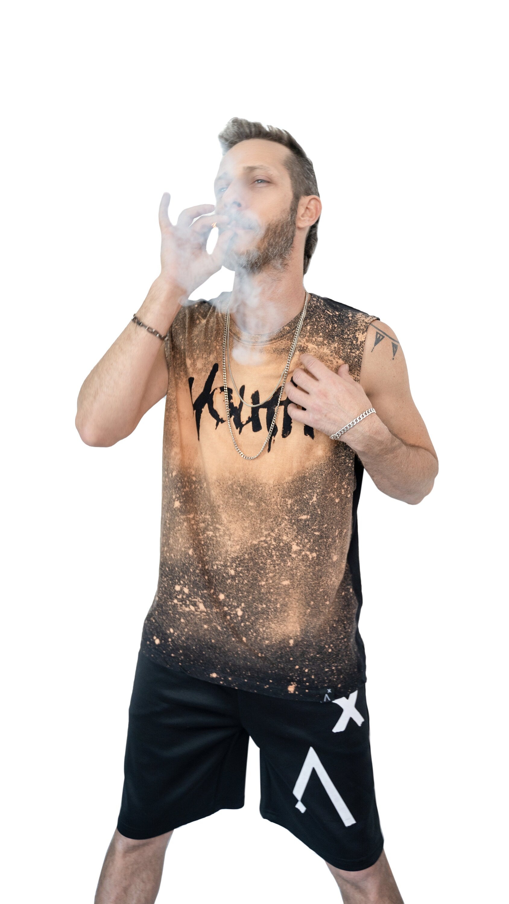 Youth bleached shirt acid wash muscle tank top | Unisex reverse tie dye paint splatter punk tank top | punk shirt grunge clothing