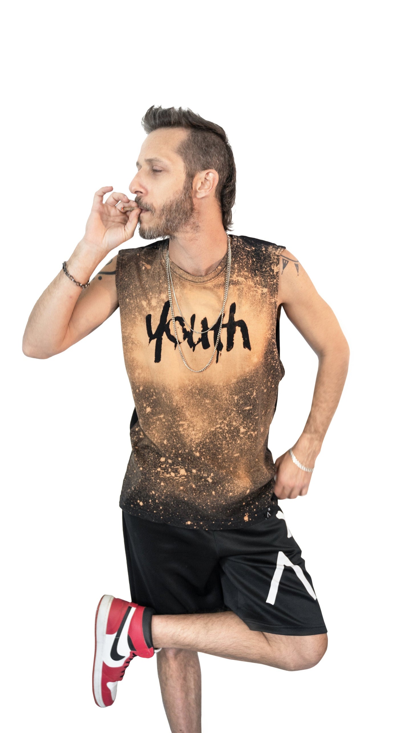 Youth bleached shirt acid wash muscle tank top | Unisex reverse tie dye paint splatter punk tank top | punk shirt grunge clothing