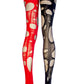 Ripped tights black red fishnet tights | distressed tights torn tights goth tights fishnet stockings fishnet leggings | punk tights