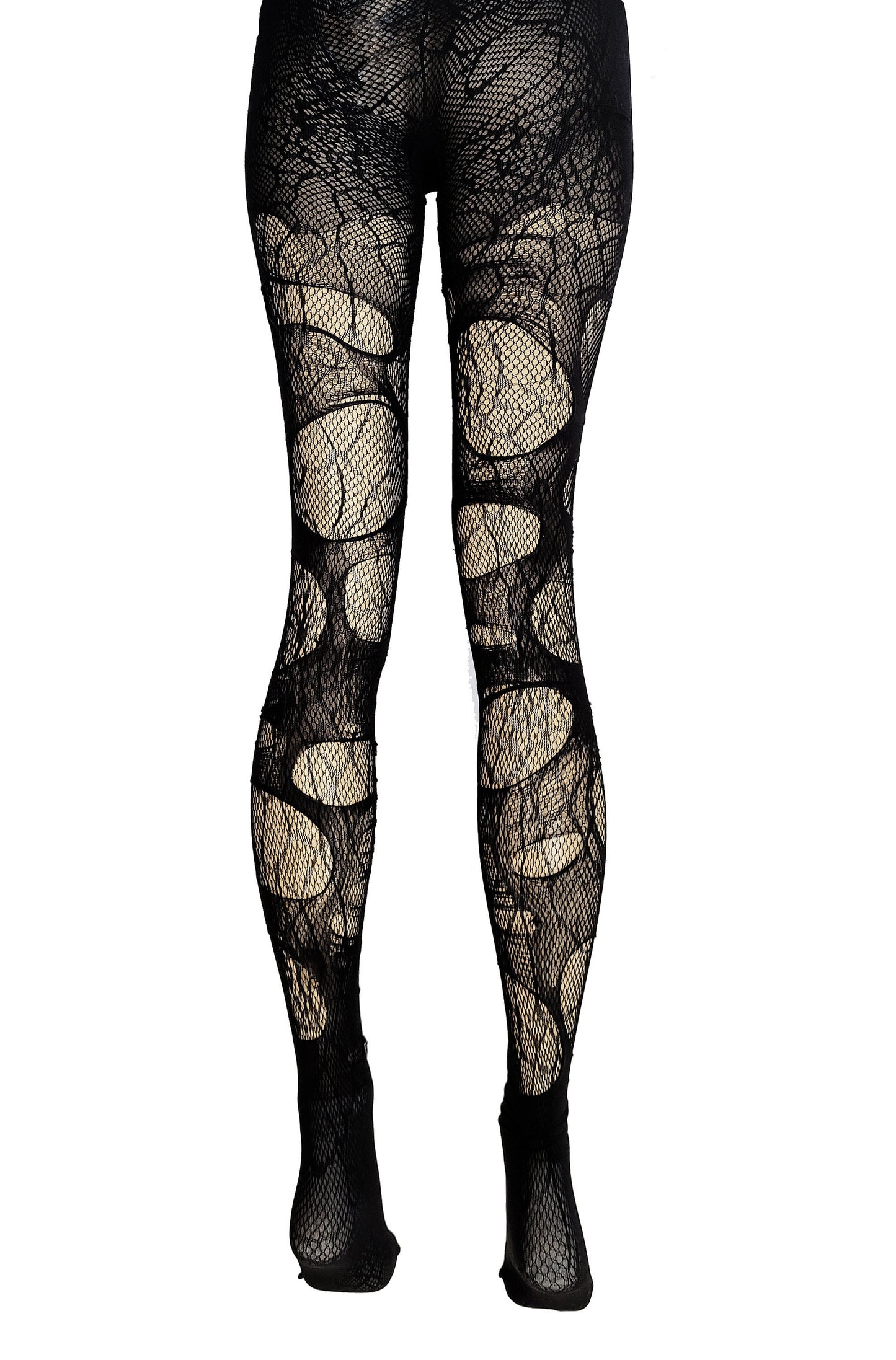 Spiderweb Tights Black Ripped Fishnet Tights Witchy Goth Leggings Gothic Rock Alternative Distressed Stockings