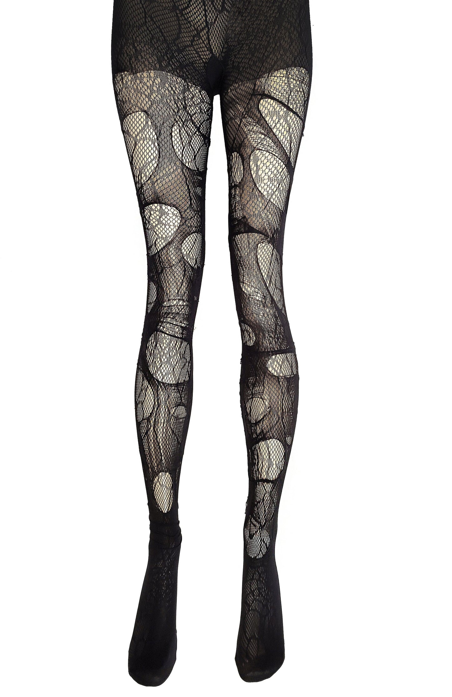 Spiderweb Tights Black Ripped Fishnet Tights Witchy Goth Leggings Gothic Rock Alternative Distressed Stockings