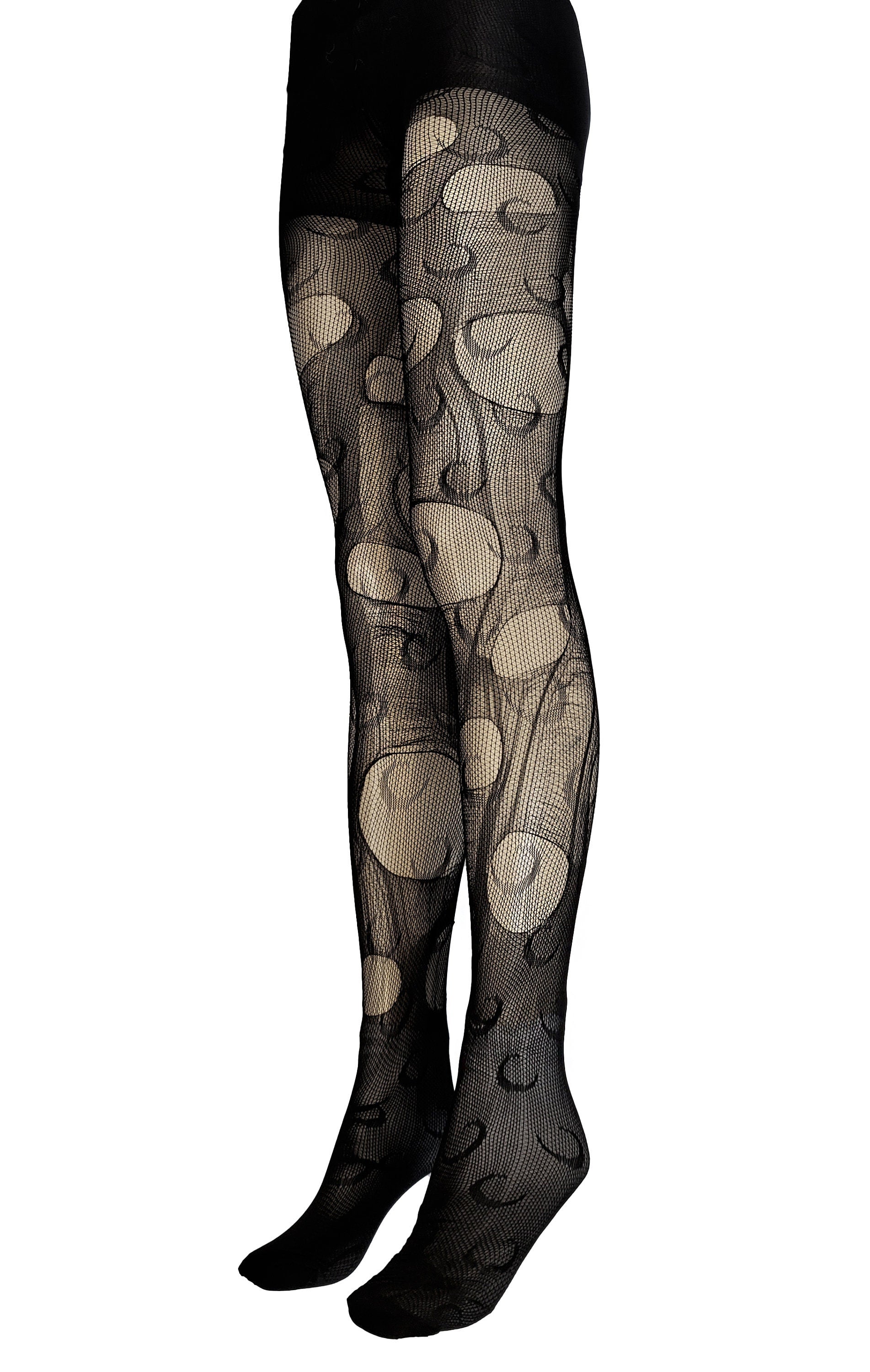 Moon Tights Witchy Leggings Gothic Moon Tights Dark Witch Fashion Lunar Print Leggings Pagan Clothing Alternative Goth Tights