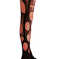 Red black fishnet tights fishnet stockings double layered tattered & torn tights fishnet leggings | goth tights punk fishnets