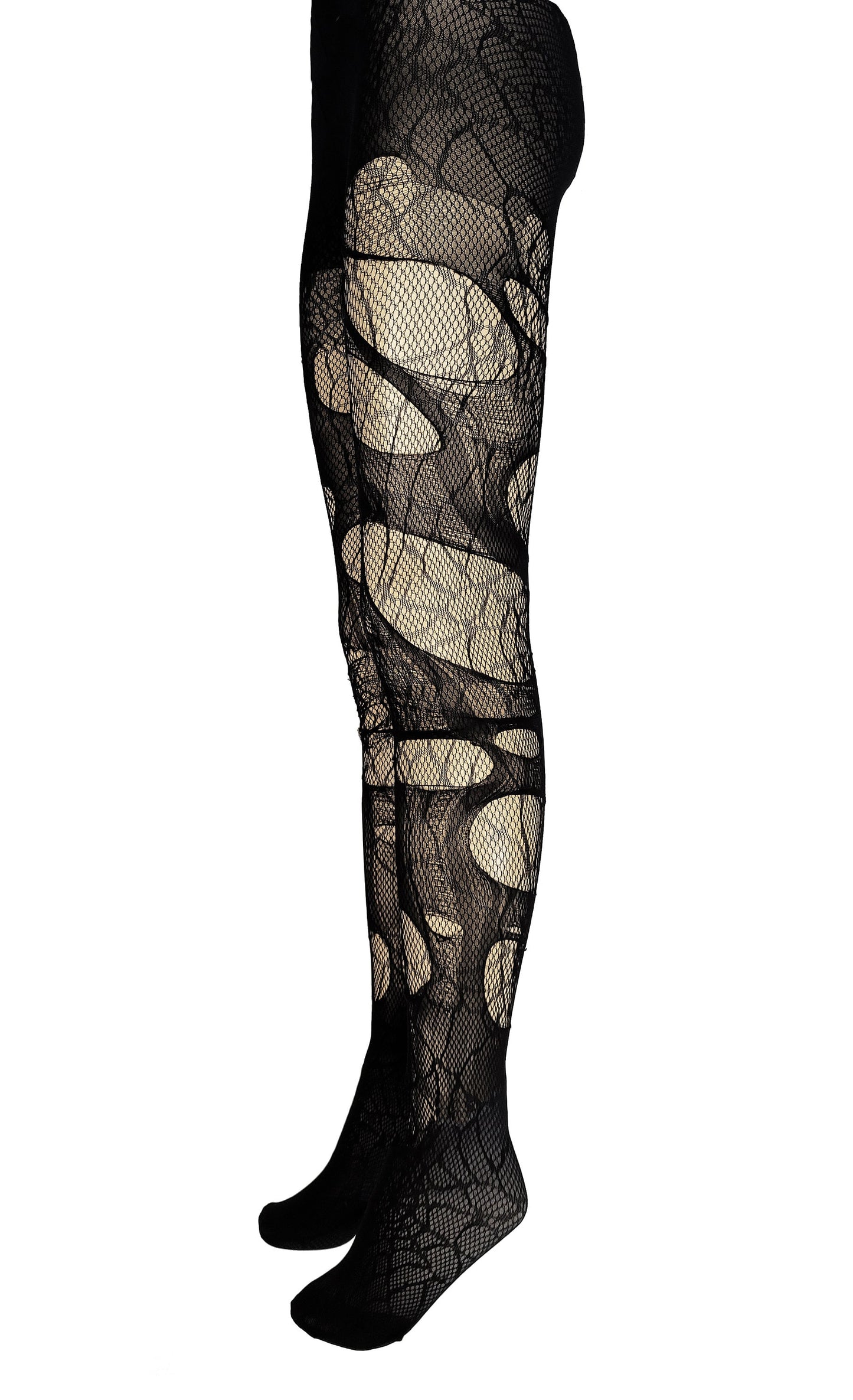 Spiderweb Tights Black Ripped Fishnet Tights Witchy Goth Leggings Gothic Rock Alternative Distressed Stockings