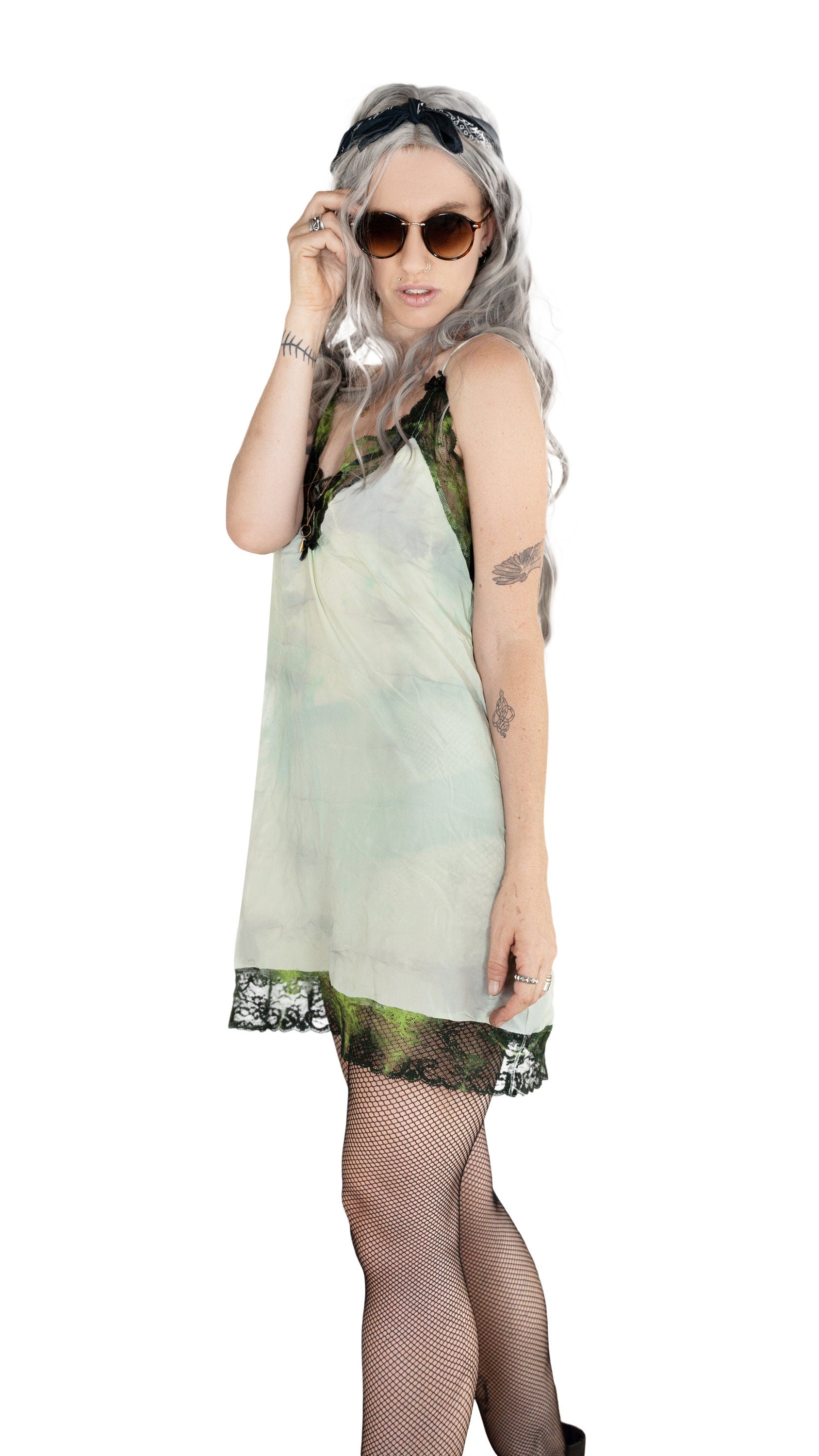 tie dye slip dress in green fairy haze | Size S M L M tie dye slip dress in green fairy haze | Size S M L M