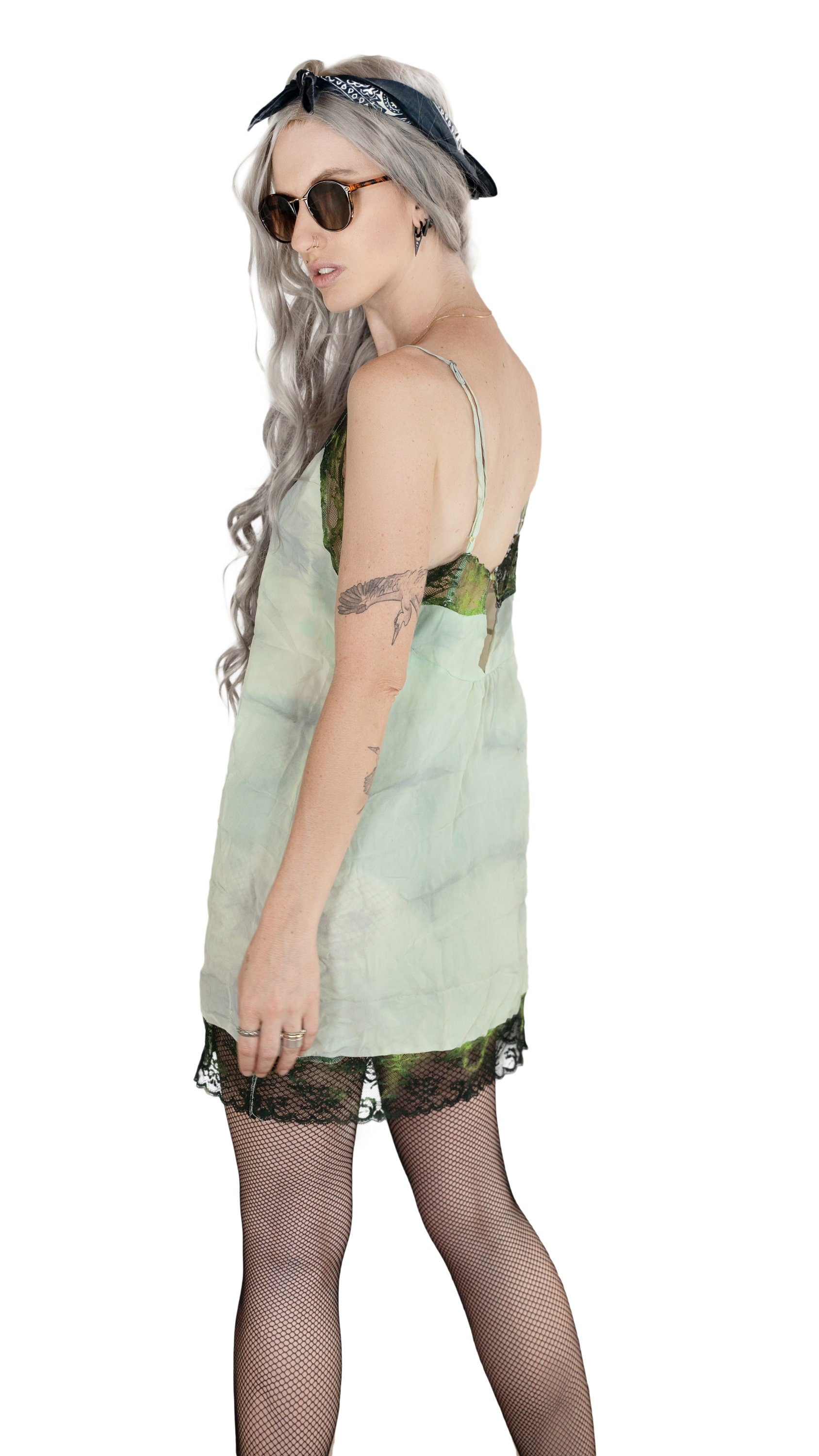 tie dye slip dress in green fairy haze | Size S M L M tie dye slip dress in green fairy haze | Size S M L M