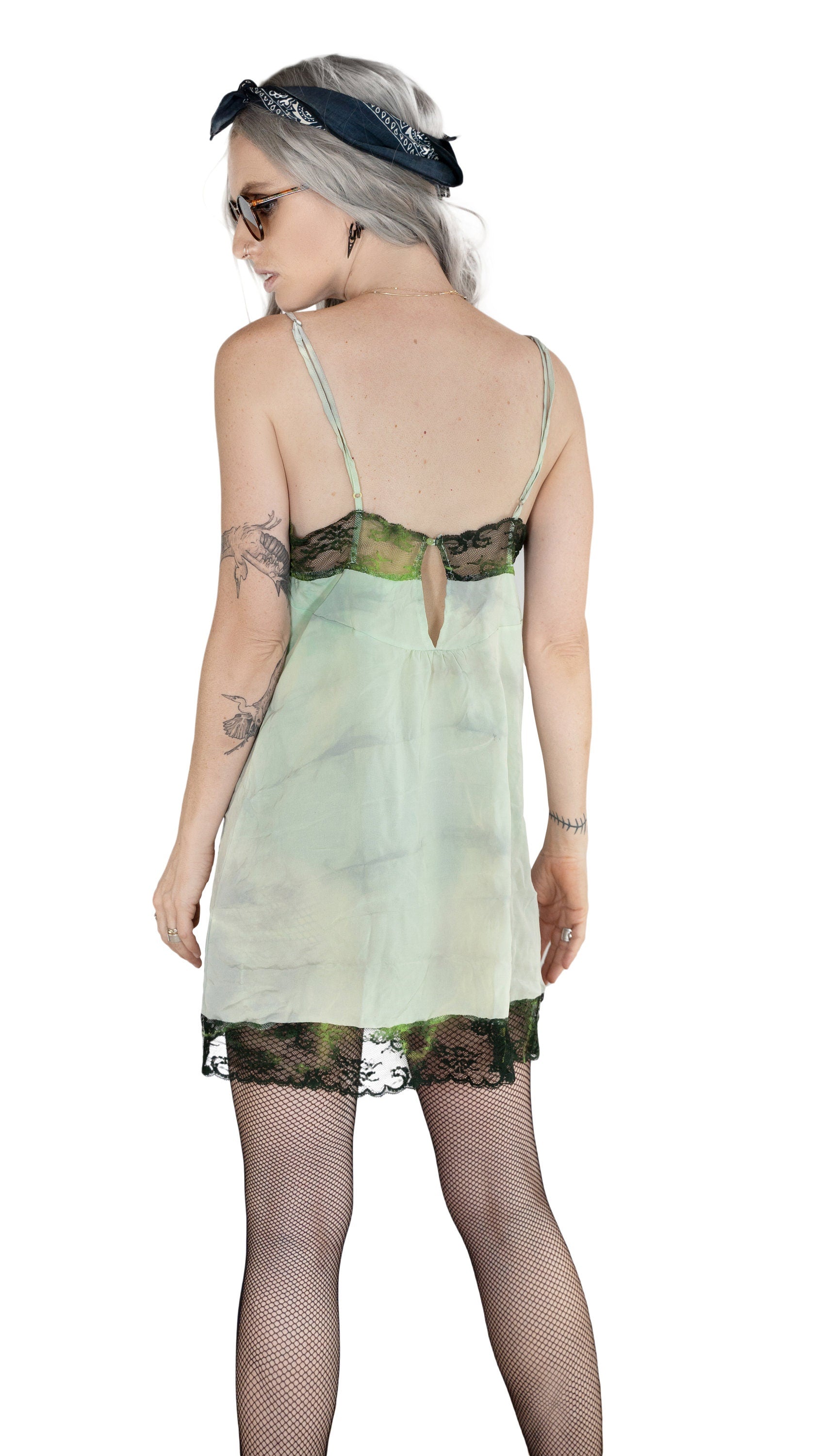 tie dye slip dress in green fairy haze | Size S M L M tie dye slip dress in green fairy haze | Size S M L M