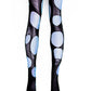 baby blue and black double layered torn fishnet stockings black fishnet tights fishnet leggings goth tights