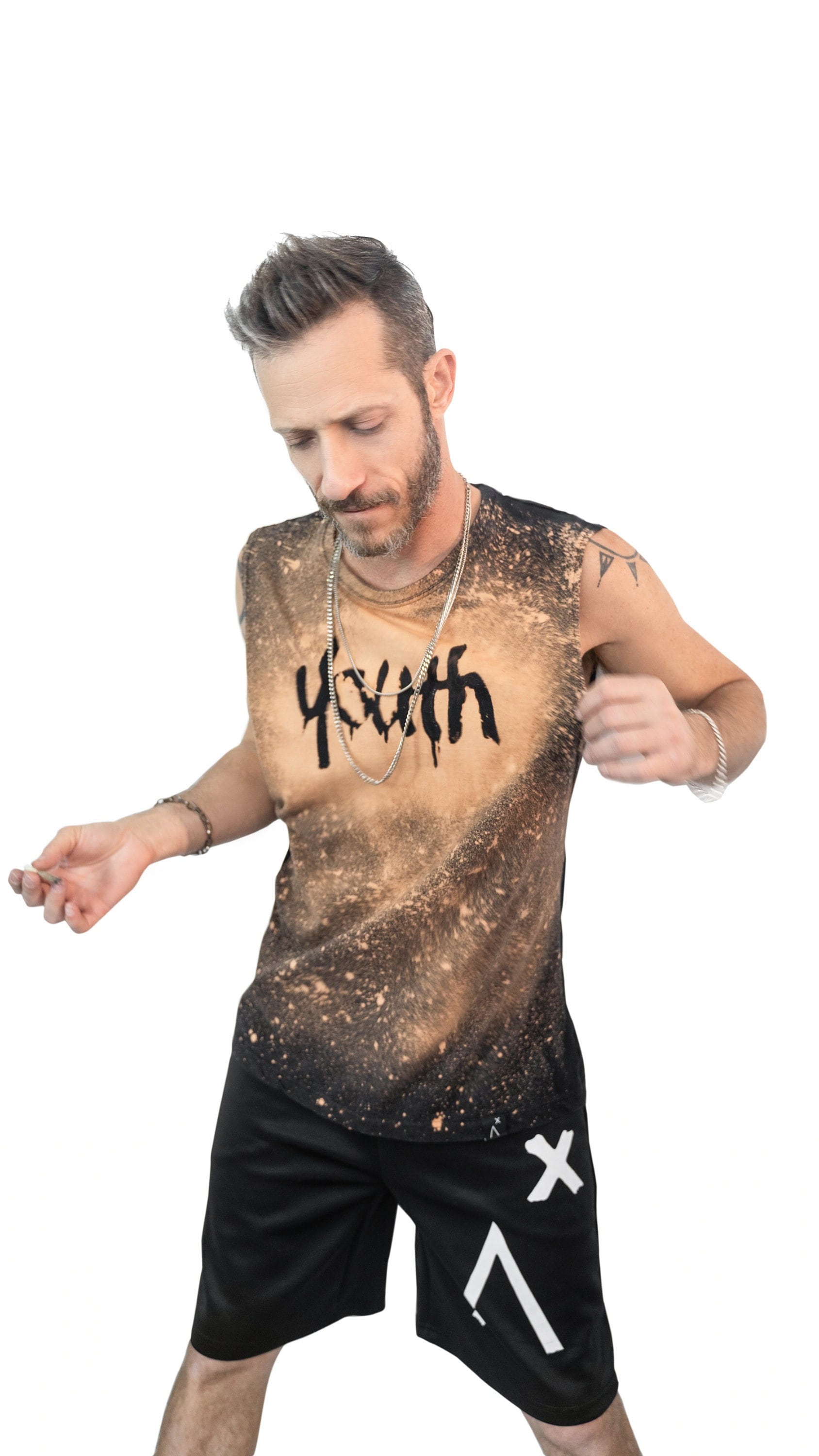 Youth bleached shirt acid wash muscle tank top | Unisex reverse tie dye paint splatter punk tank top | punk shirt grunge clothing