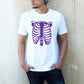 Handmade ribcage shirt Glitter skeleton shirt skeleton tshirt goth shirt | rib cage print skeleton t shirt | Unisex cyberpunk clothing