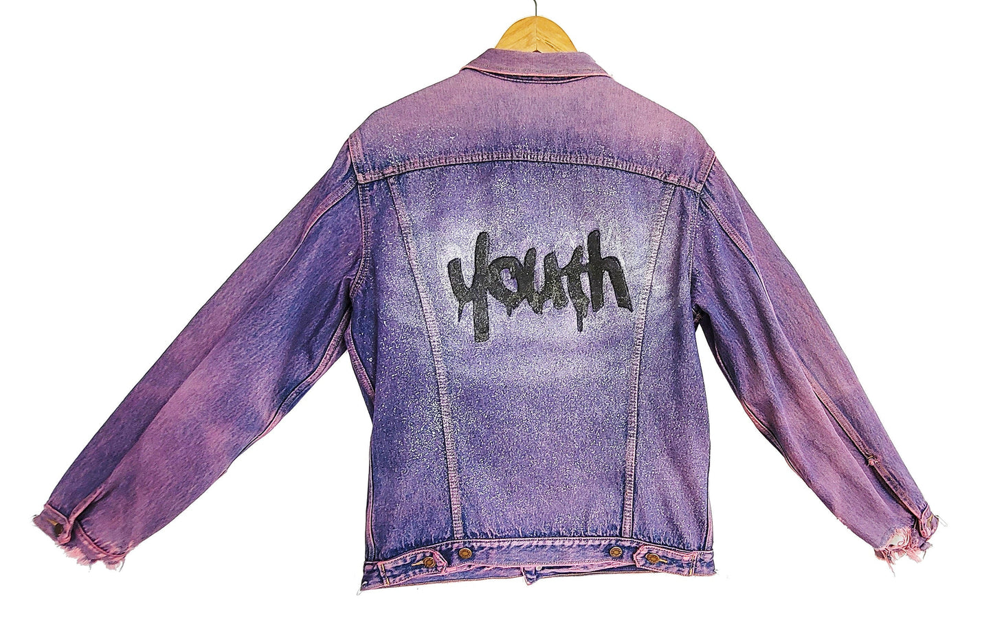 Youth graffiti jacket hand painted denim jacket| hand painted jacket custom denim jacket | sustainable clothing size L