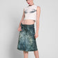 SALE Tie dye skirt midi denim skirt knee length skirt tie dye denim skirt | upcycled denim grunge skirt jean skirt | sustainable clothing