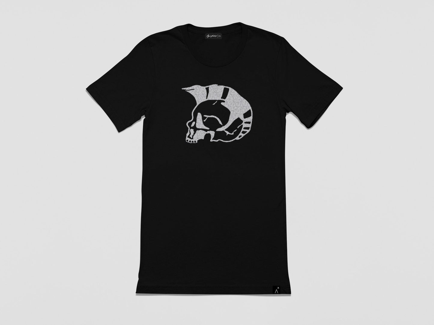Handmade Glitter skull tee punk skull shirt | Unisex Halloween skull t shirt goth shirt cyberpunk clothing