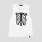 Skeleton rib cage print shirt oversize long tank top