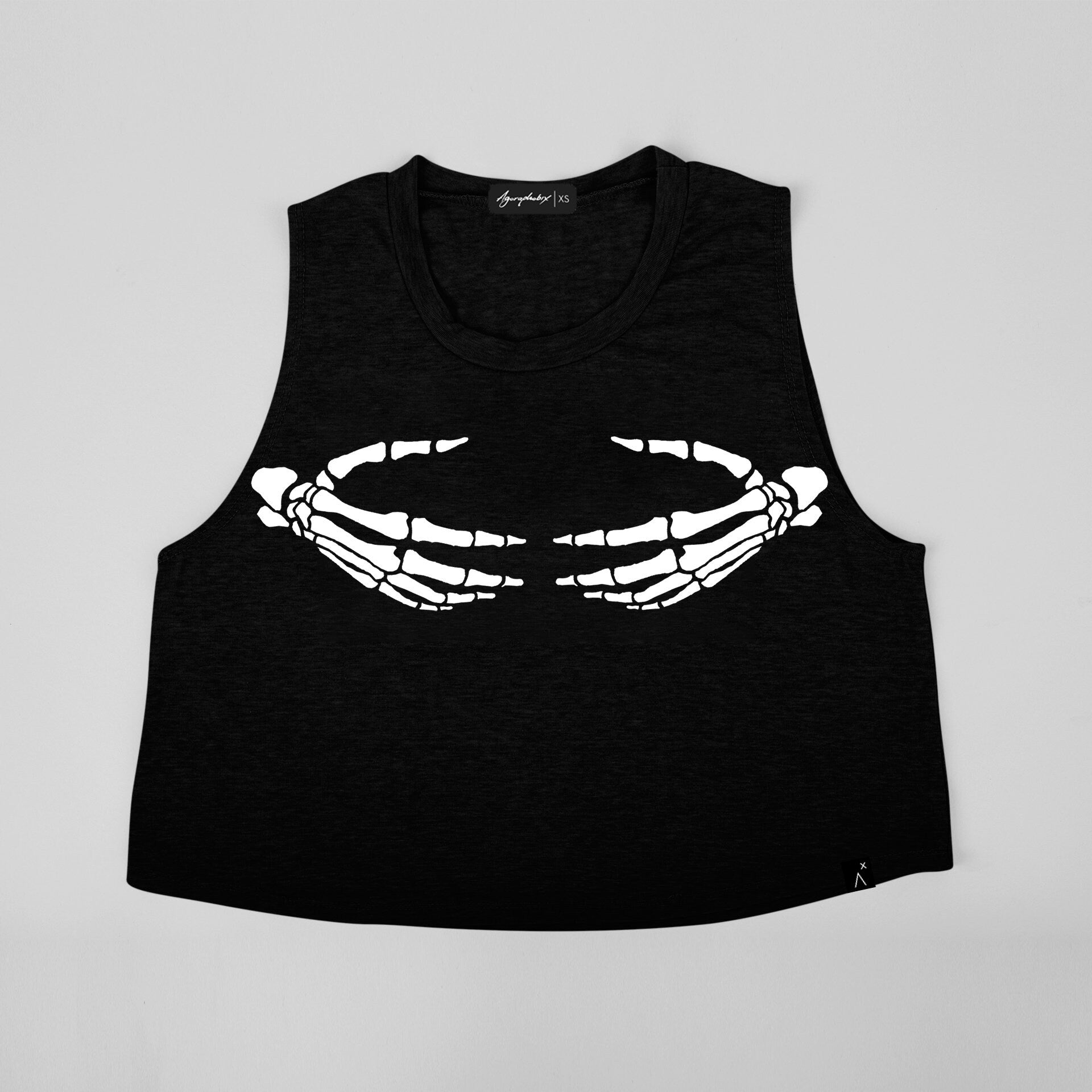 Death Grip skeleton hand shirt skeleton tshirt goth crop top | muscle tank women | aesthetic clothing Halloween skeleton misfits