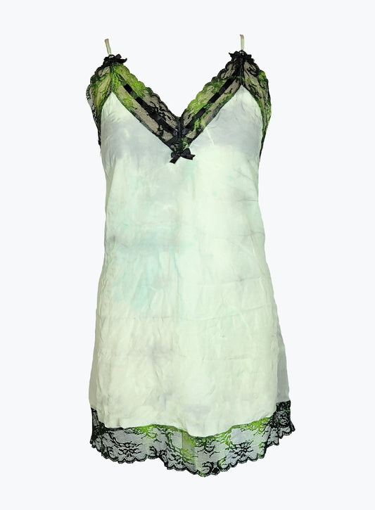 green slip dress fairycore dress tie dye slip dress tie dye dress 90s slip dress | fairy dress 90s grunge dress soft grunge dress