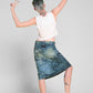 SALE Tie dye skirt midi denim skirt knee length skirt tie dye denim skirt | upcycled denim grunge skirt jean skirt | sustainable clothing