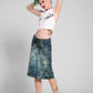 SALE Tie dye skirt midi denim skirt knee length skirt tie dye denim skirt | upcycled denim grunge skirt jean skirt | sustainable clothing