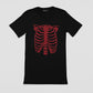 Handmade ribcage shirt Glitter skeleton shirt skeleton tshirt goth shirt | rib cage print skeleton t shirt | Unisex cyberpunk clothing