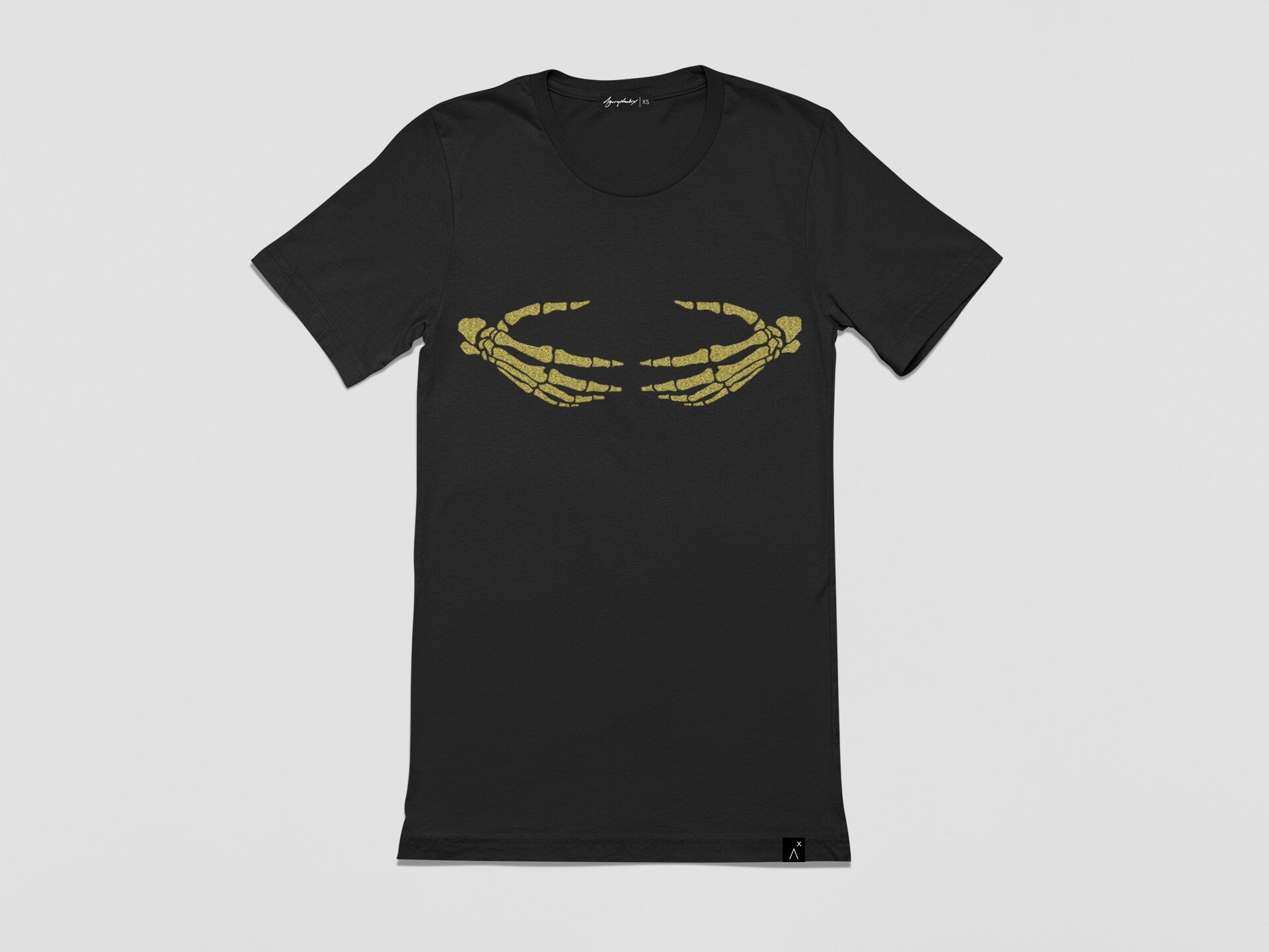 Handmade Glitter skeleton hands shirt skeleton T shirt skeleton tee | Unisex Halloween shirt goth shirt Halloween apparel
