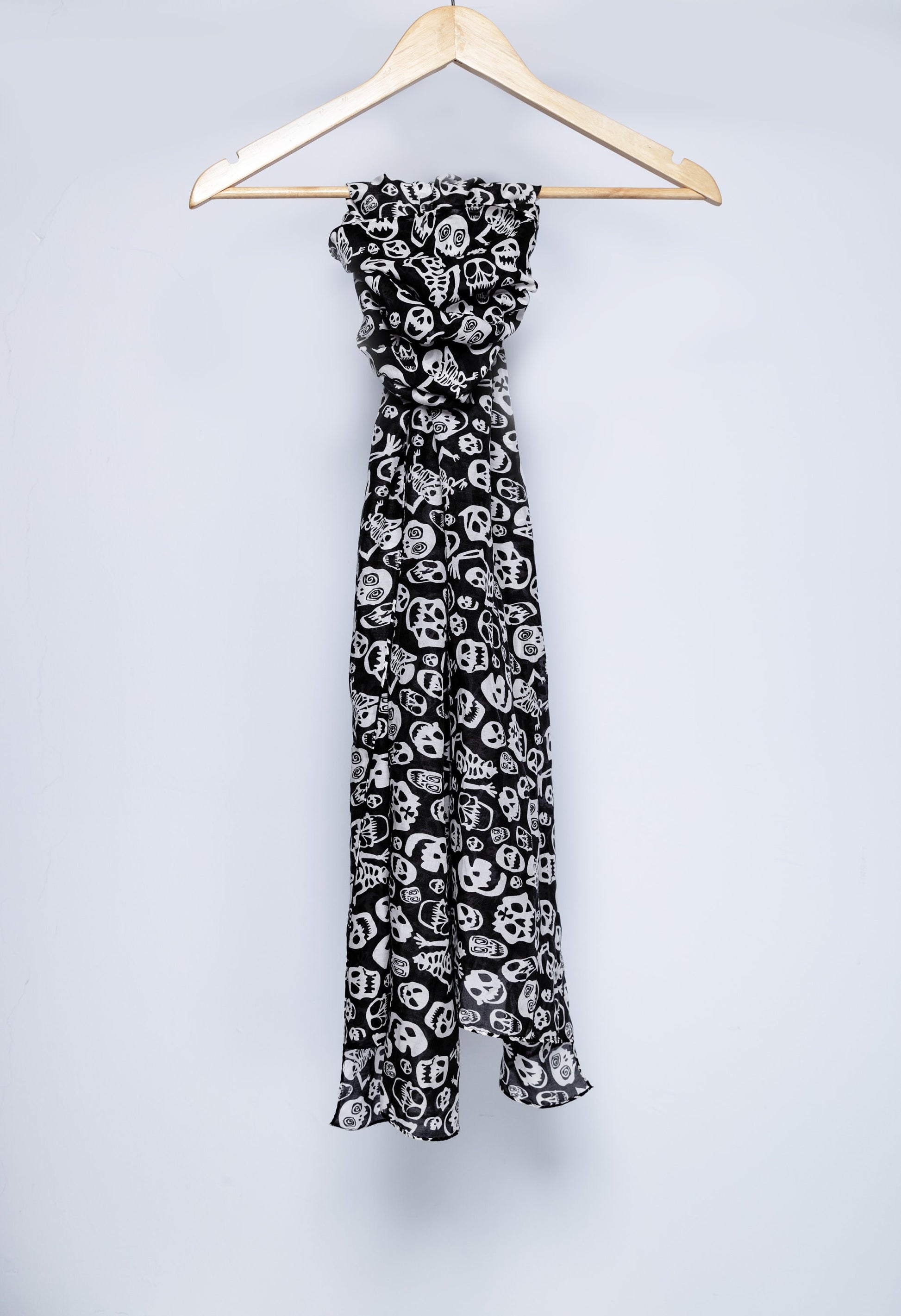 Skellington Skull scarf designer large cotton silk scarf | halloween scarf head scarf cyberpunk goth girlfriend gift