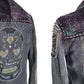 Sugar skull goth jacket custom jean jacket | goth jacket punk jacket rhinestone denim jacket studded denim jacket | unique jacket | Size S