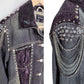 Sugar skull goth jacket custom jean jacket | goth jacket punk jacket rhinestone denim jacket studded denim jacket | unique jacket | Size S