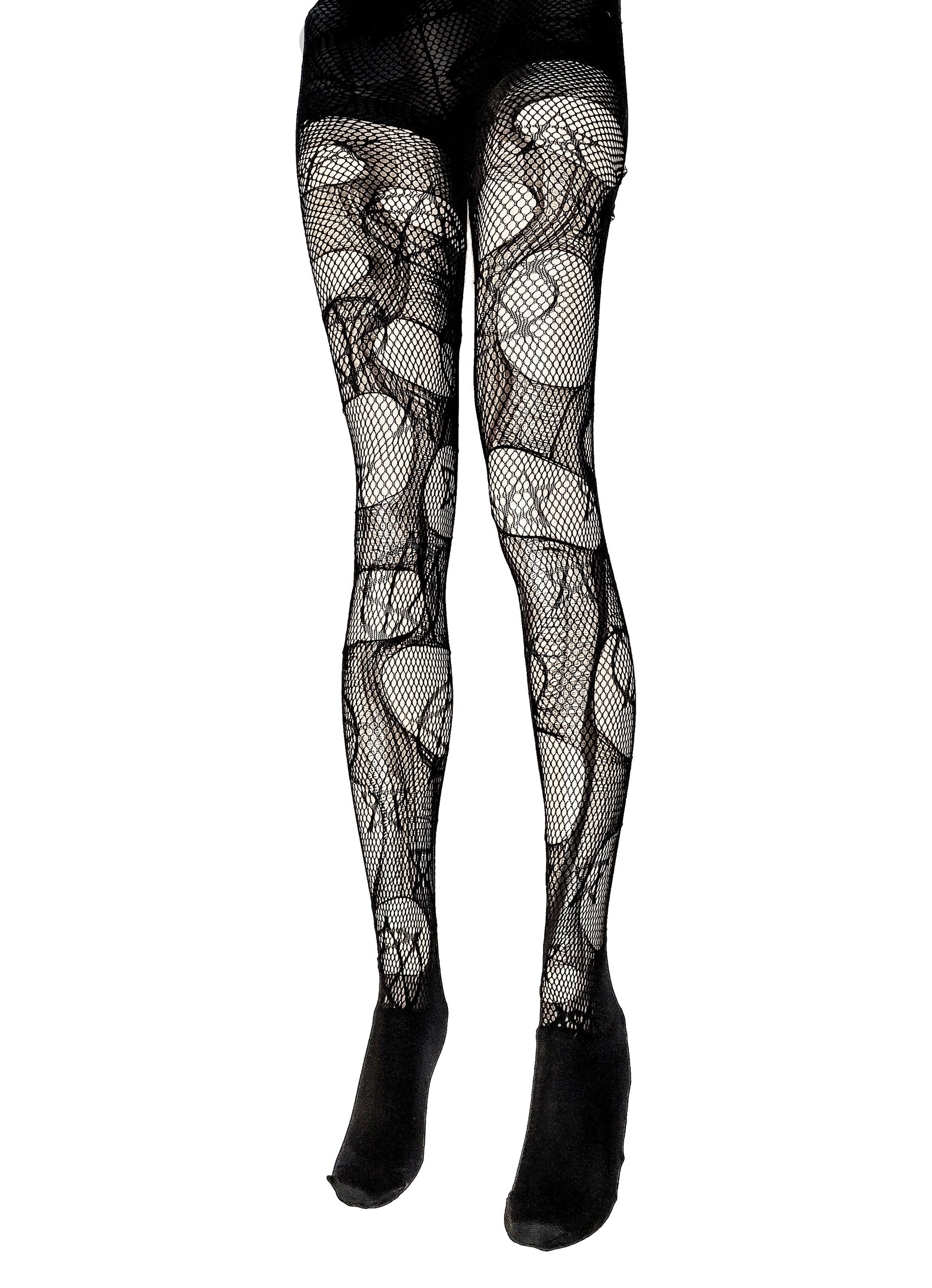 Pentagram torn tights fishnet tights ripped tights goth tights | gothic tights fishnet stockings lingerie fishnet leggings distressed tights