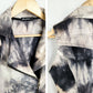 Black smoke tie dye denim biker vest tie dye vest biker jacket | moto vest soft grunge denim vest upcycled denim burning man vest