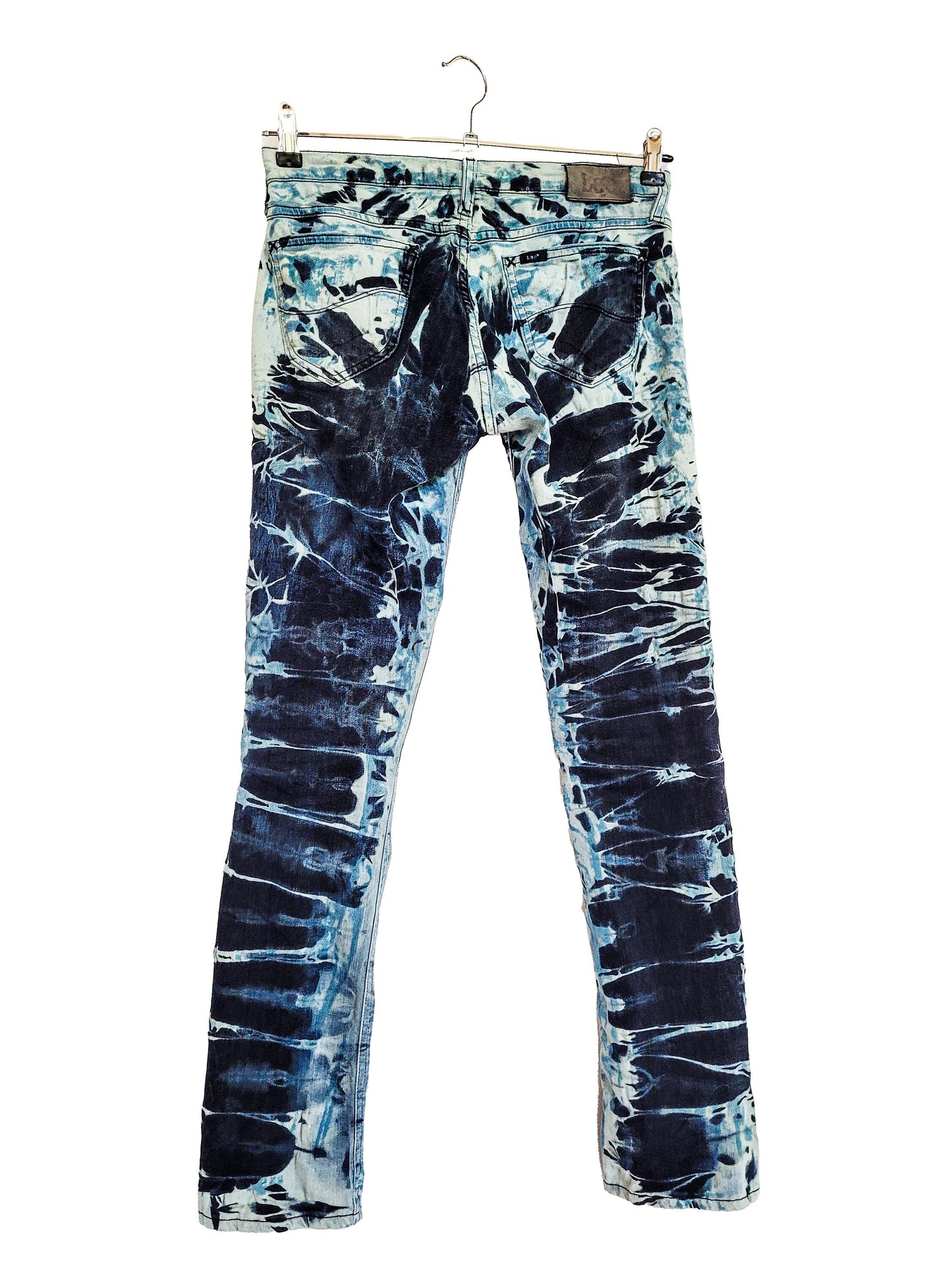 bleached jeans tie dye jeans tie dye pants y2k jeans lee jeans 2000s jeans | punk jeans skinny jeans low rise jeans | Size 28 waist